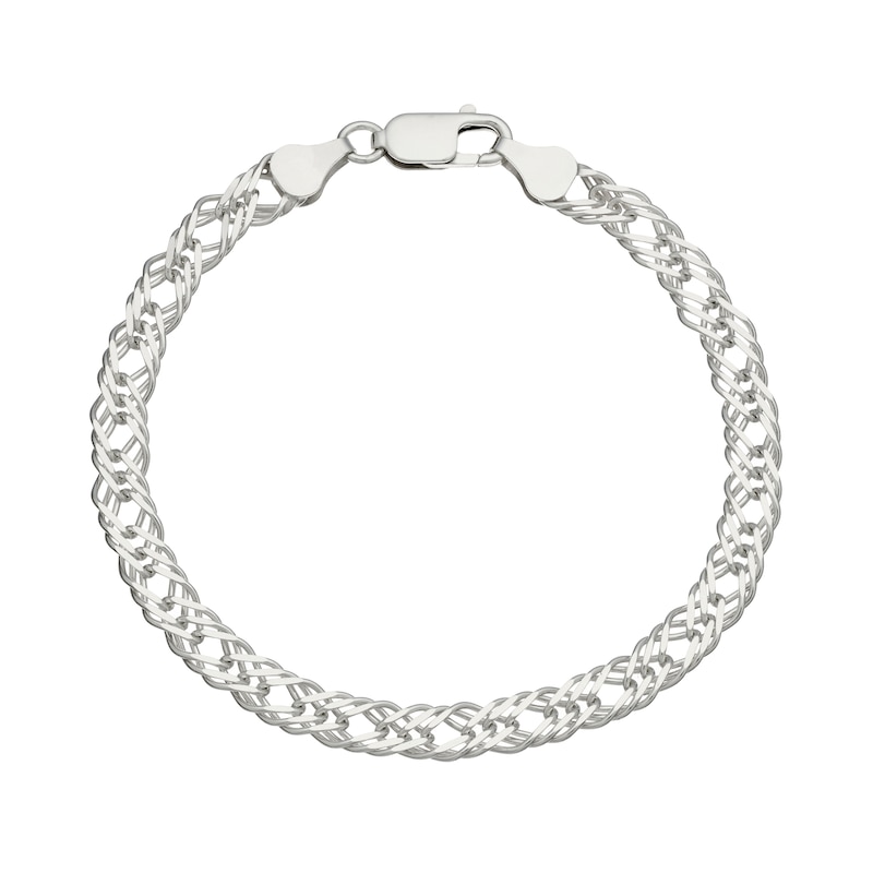 Sterling Silver 7.5 Inch Double Curb Bracelet