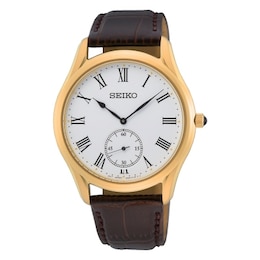 Seiko Classic Dress Men's Brown Leather Strap Watch