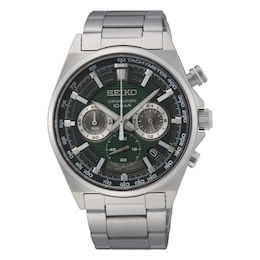 Seiko Urban Sports Men's Black Chronograph Stainless Steel Bracelet Watch