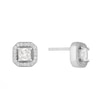 Thumbnail Image 1 of Sterling Silver Cubic Zirconia Square Halo Stud Earrings