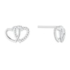 Thumbnail Image 1 of Sterling Silver Entwined Double Heart Stud Earrings
