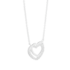 Thumbnail Image 2 of Sterling Silver Cubic Zirconia Interlocking Heart Pendant