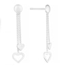 Thumbnail Image 0 of Silver Double Hanging Hearts Drop Earrings