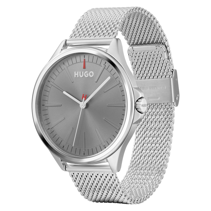 HUGO #SMASH Stainless Steel Mesh Bracelet Watch