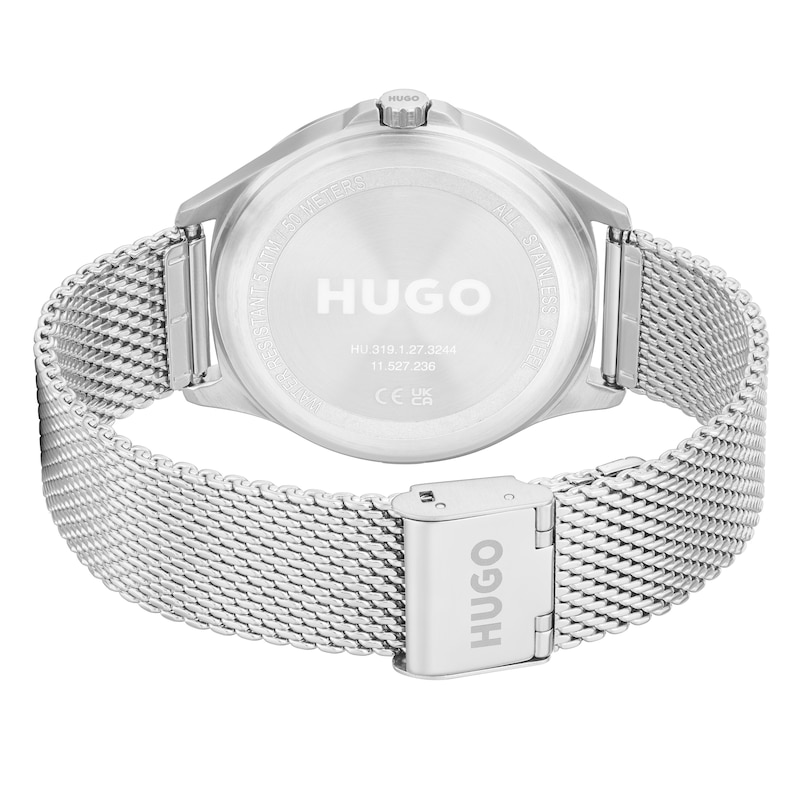 HUGO #SMASH Stainless Steel Mesh Bracelet Watch