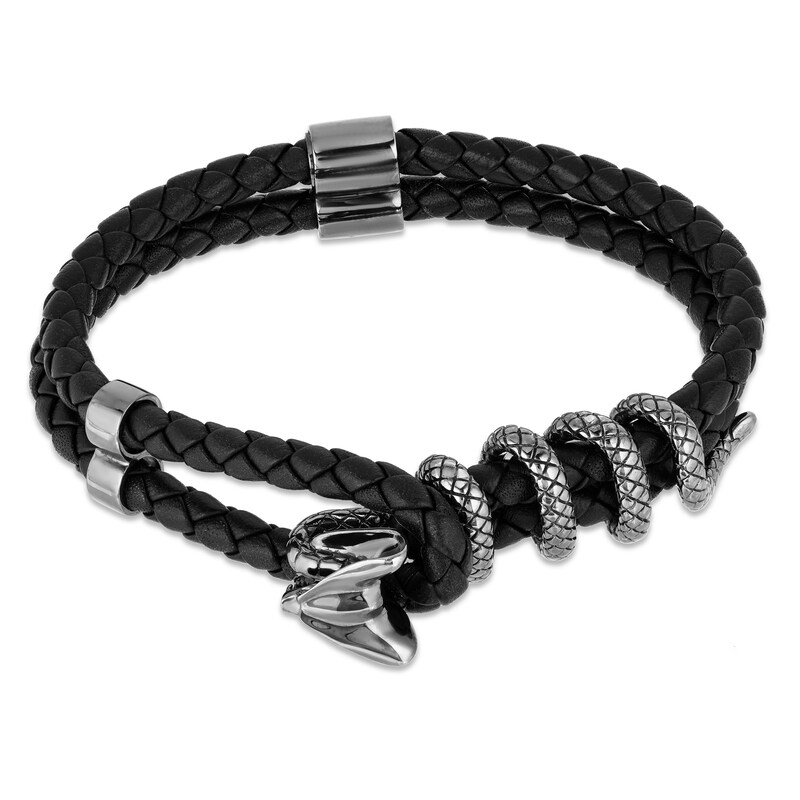 Enchanted Disney Fine Jewelry Silver Leather Bracelet H.Samuel