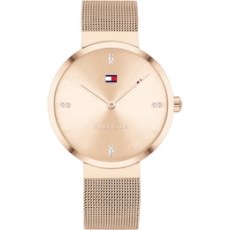 Tommy Hilfiger Ladies' Rose Gold Mesh Bracelet Watch