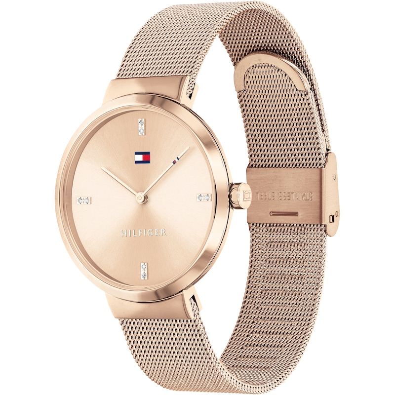 Tommy Hilfiger Ladies' Rose Gold Mesh Bracelet Watch