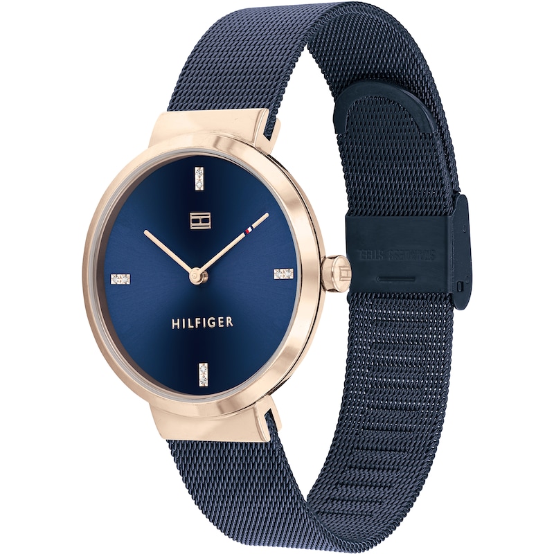 Main Image 2 of Tommy Hilfiger Ladies' Navy IP Mesh Bracelet Watch
