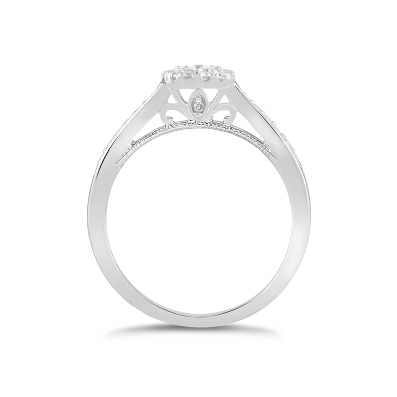 Main Image 3 of Princessa  9ct White Gold 0.33ct Diamond Cluster Ring