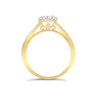 Princessa 9ct Yellow Gold 0.50ct Diamond Cluster Ring | H.Samuel