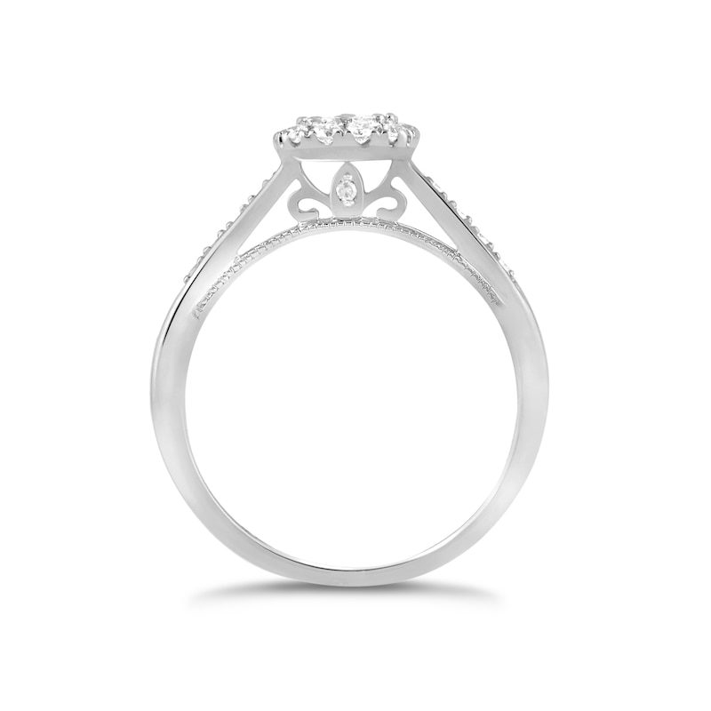 Main Image 3 of Princessa 9ct White Gold 0.50ct Diamond Cluster Ring
