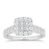 Thumbnail Image 1 of Princessa 9ct White Gold 0.66ct Diamond Square Cluster Ring