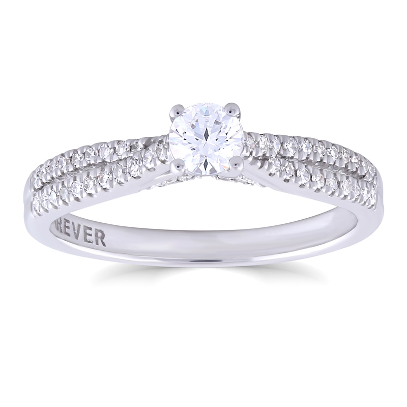 The Forever Diamond 18ct White Gold 0.40ct Total Ring