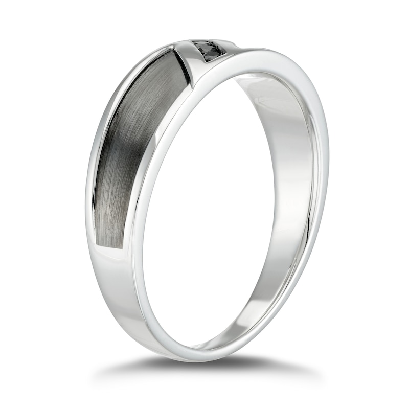Main Image 2 of Sterling Silver Black Treated Diamond Ring