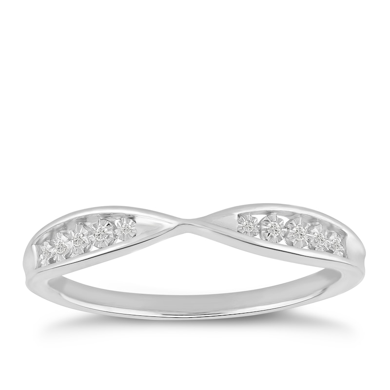 Main Image 1 of 9ct White Gold Diamond Infinity Ring