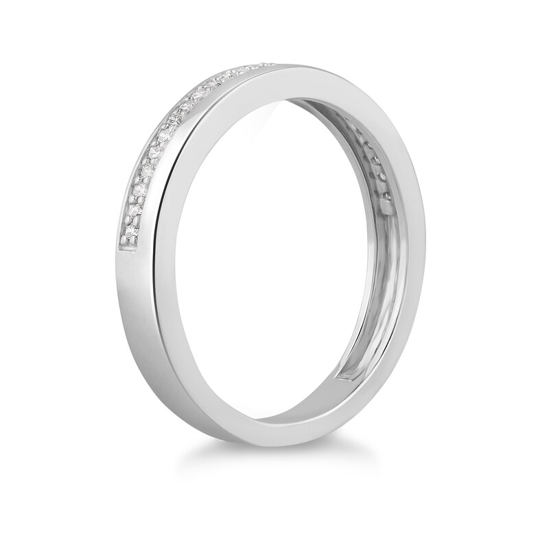 9ct White Gold 0.10ct Diamond Row Ring