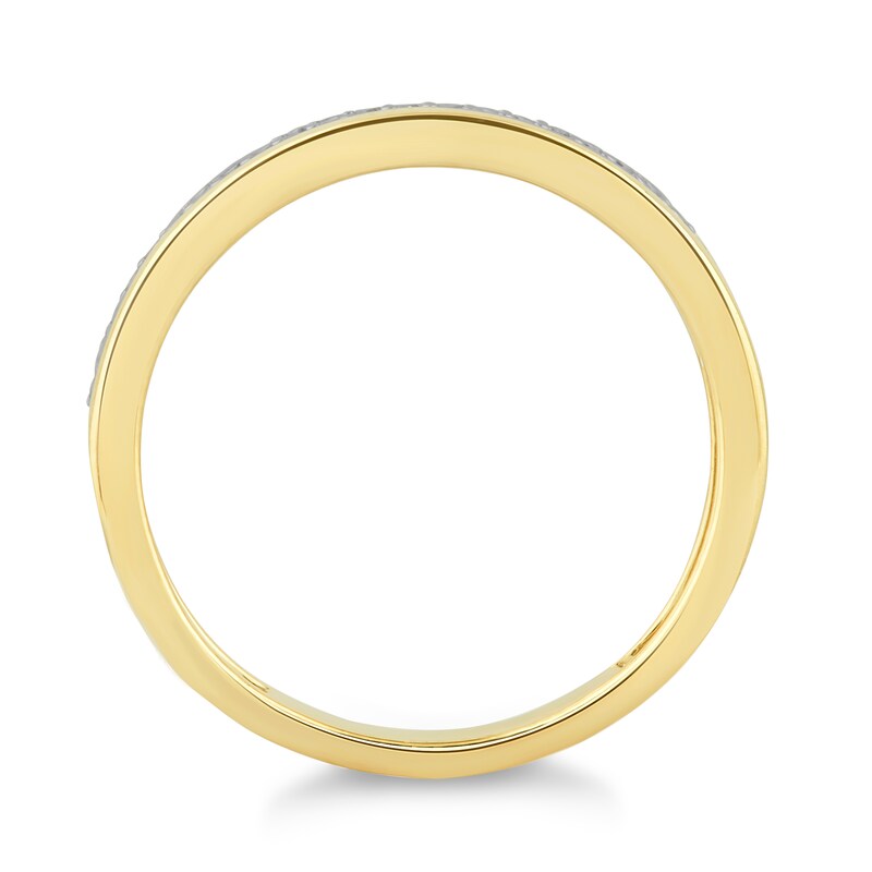 Main Image 3 of 9ct Yellow Gold 0.10ct Diamond Row Ring