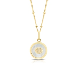 Sterling Silver & 18ct Gold Plated Vermeil Mother Of Pearl Cancer Pendant