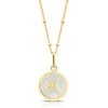 Thumbnail Image 1 of Sterling Silver & 18ct Gold Plated Vermeil Mother Of Pearl Pisces Pendant