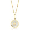 Thumbnail Image 0 of Sterling Silver & 18ct Gold Plated Vermeil Mother Of Pearl Pisces Pendant