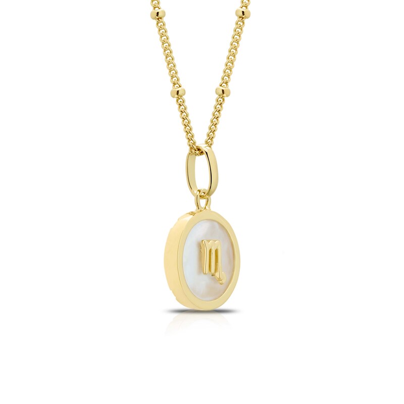 Main Image 2 of Sterling Silver & 18ct Gold Plated Vermeil Mother Of Pearl Scorpio Pendant