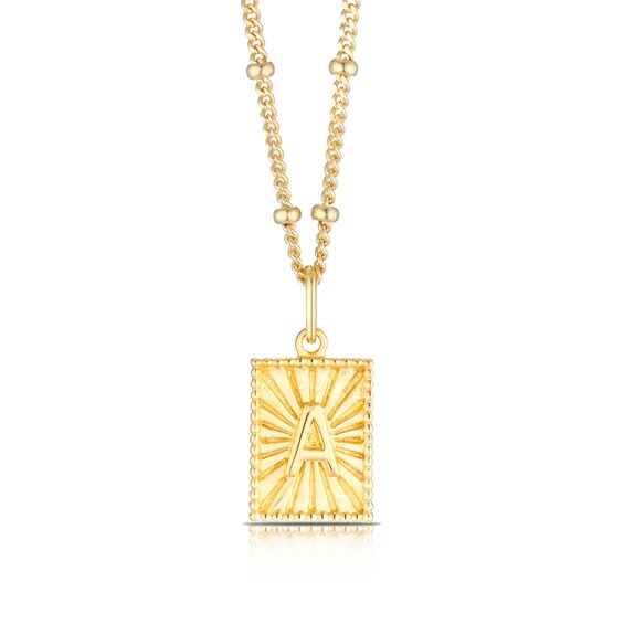 Sterling Silver and 18ct Gold Plated Vermeil Initial A