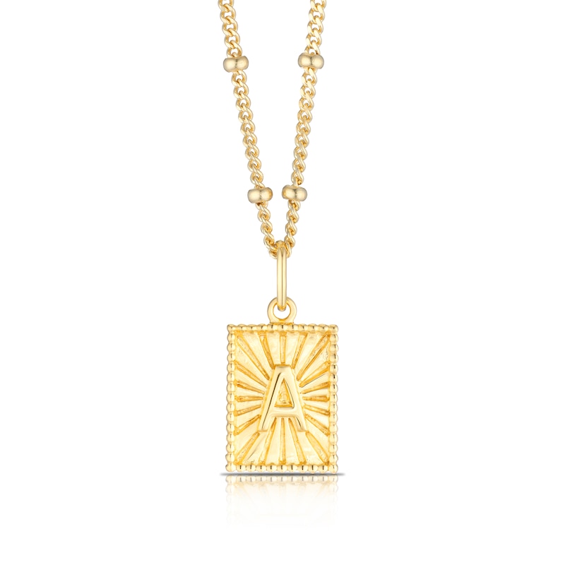 Main Image 1 of Sterling Silver & 18ct Gold Plated Vermeil Initial A Pendant