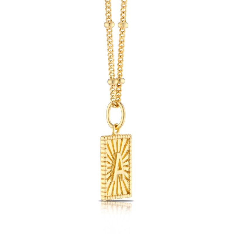 Main Image 2 of Sterling Silver & 18ct Gold Plated Vermeil Initial A Pendant