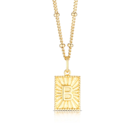 Sterling Silver and 18ct Gold Plated Vermeil Initial B Pendant