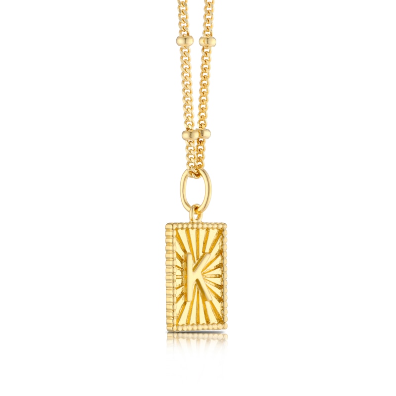 Main Image 2 of Sterling Silver & 18ct Gold Plated Vermeil Initial C Pendant