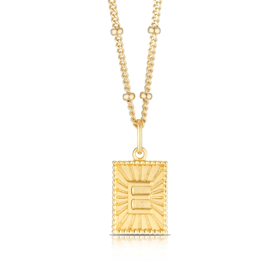 Sterling Silver and 18ct Gold Plated Vermeil Initial E Penda