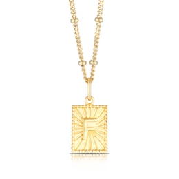 Sterling Silver & 18ct Gold Plated Vermeil Initial F Pendant