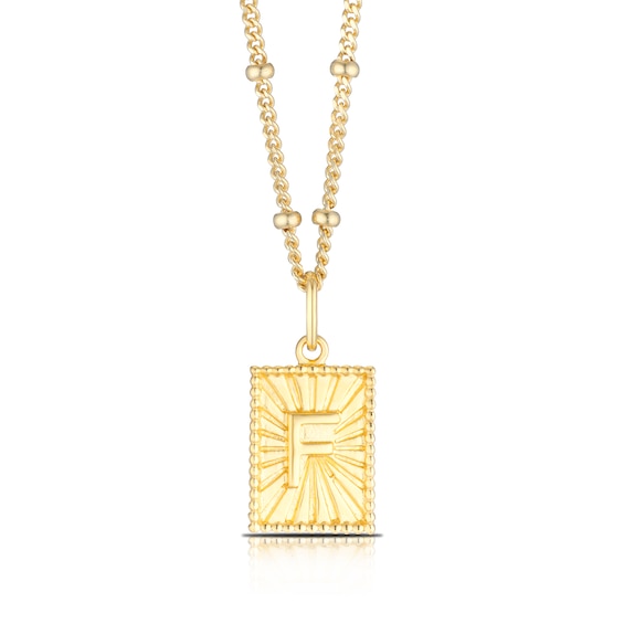 Sterling Silver and 18ct Gold Plated Vermeil Initial F Pendant