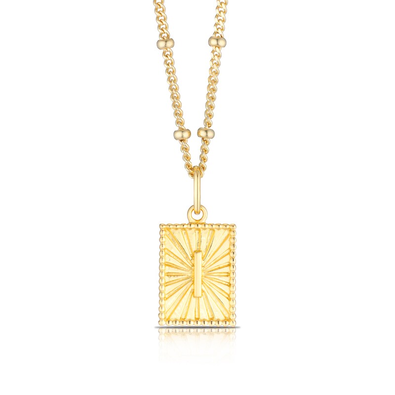 Main Image 1 of Sterling Silver & 18ct Gold Plated Vermeil Initial I Pendant