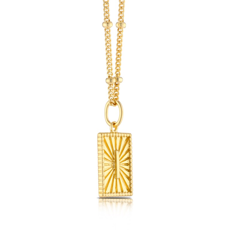Main Image 2 of Sterling Silver & 18ct Gold Plated Vermeil Initial I Pendant