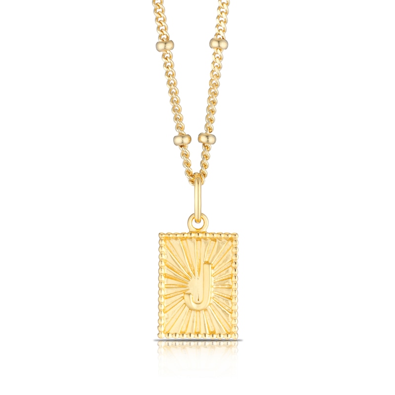 Main Image 1 of Sterling Silver & 18ct Gold Plated Vermeil Initial J Pendant