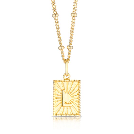 Sterling Silver and 18ct Gold Plated Vermeil Initial L Pendant