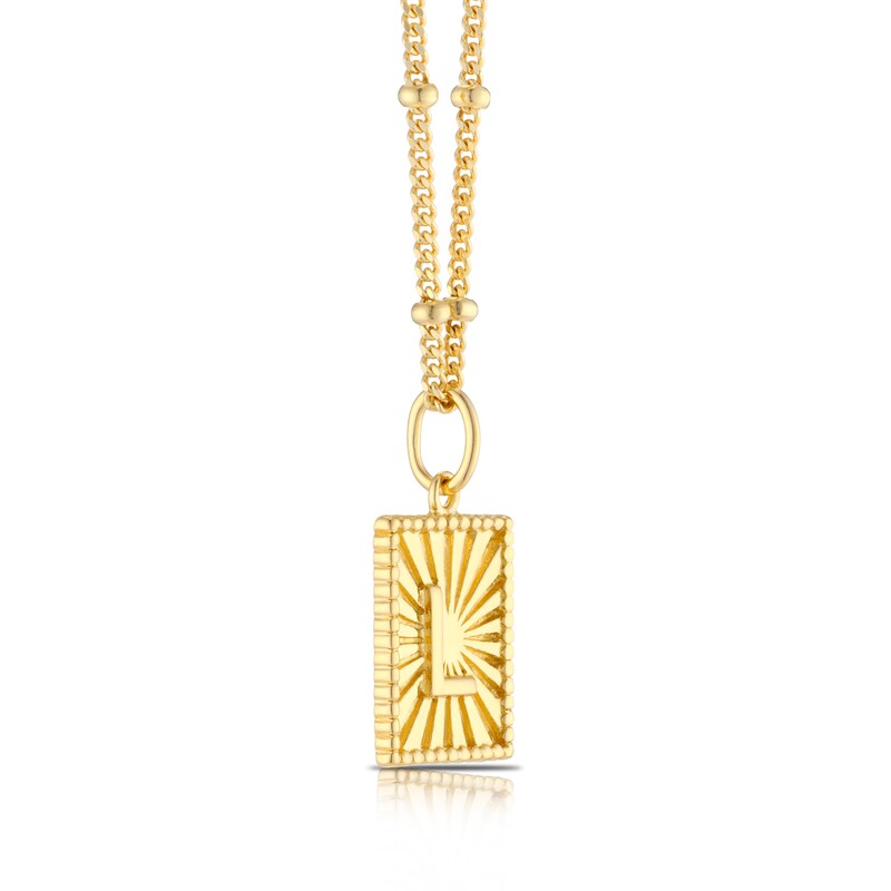 Main Image 2 of Sterling Silver & 18ct Gold Plated Vermeil Initial L Pendant