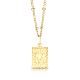Sterling Silver & 18ct Gold Plated Vermeil Initial M Pendant