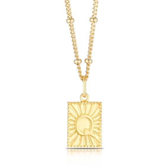 Sterling Silver and 18ct Gold Plated Vermeil Initial Q Penda