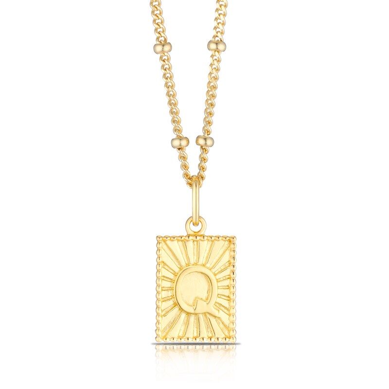 Main Image 1 of Sterling Silver & 18ct Gold Plated Vermeil Initial Q Pendant