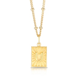 Sterling Silver & 18ct Gold Plated Vermeil Initial U Pendant