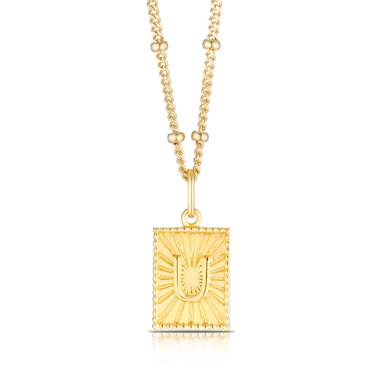 Sterling Silver and 18ct Gold Plated Vermeil Initial U Penda