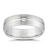 Thumbnail Image 1 of Sterling Silver Solitaire 6mm Diamond Grooved Ring