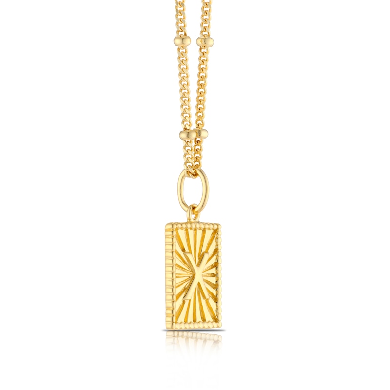 Main Image 2 of Sterling Silver & 18ct Gold Plated Vermeil Initial X Pendant