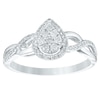 Thumbnail Image 1 of 9ct White Gold 0.20ct Diamond Pear Shaped Cluster Ring