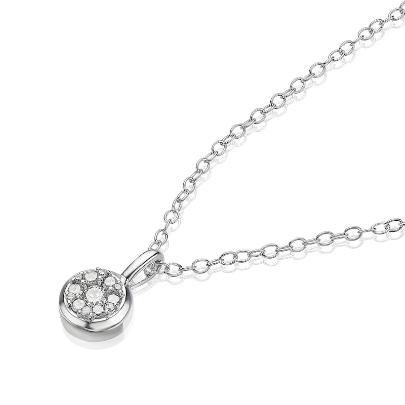 Silver 0.14ct Diamond Pavé Pendant