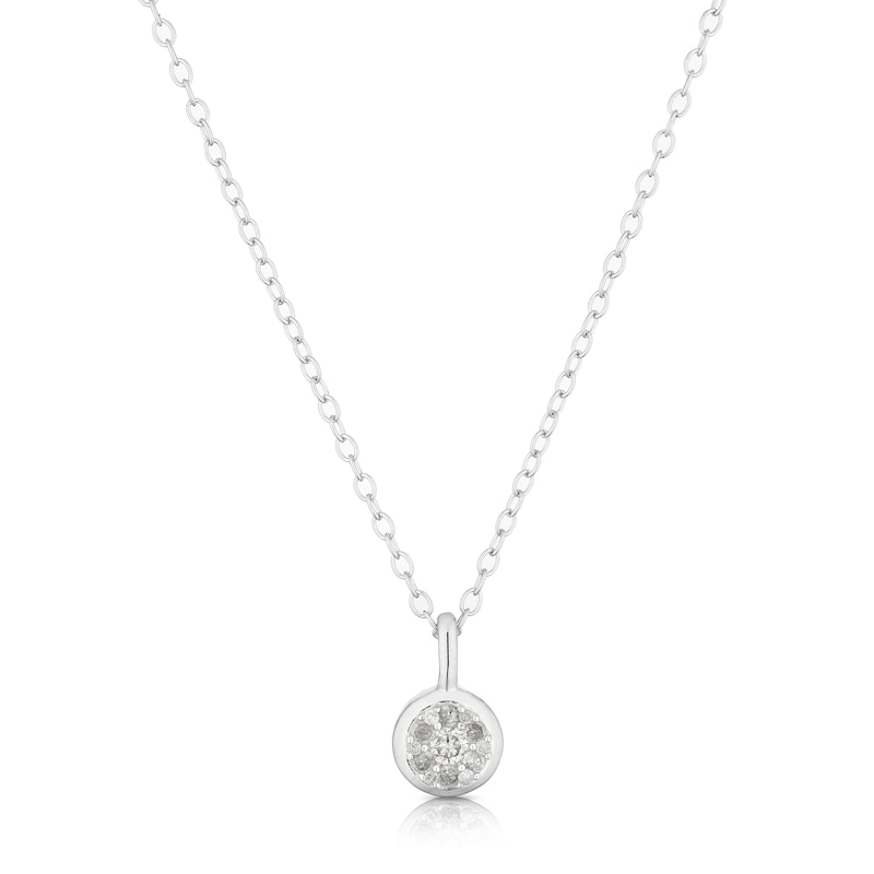 Silver 0.14ct Diamond Pavé Pendant