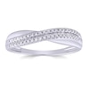 Thumbnail Image 1 of 9ct White Gold 0.12ct Diamond Crossover Ring